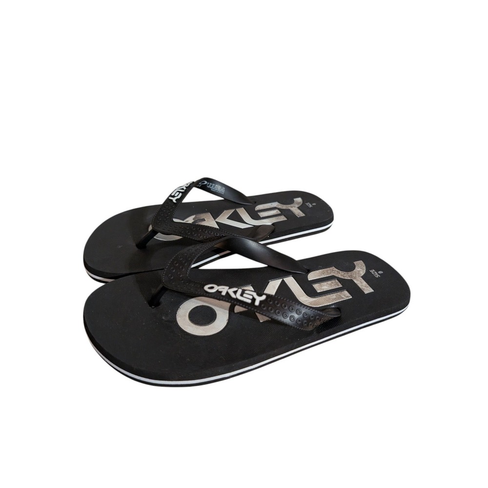 Mens Oakley Flip Flops College Black Out 8 Summer Sandals